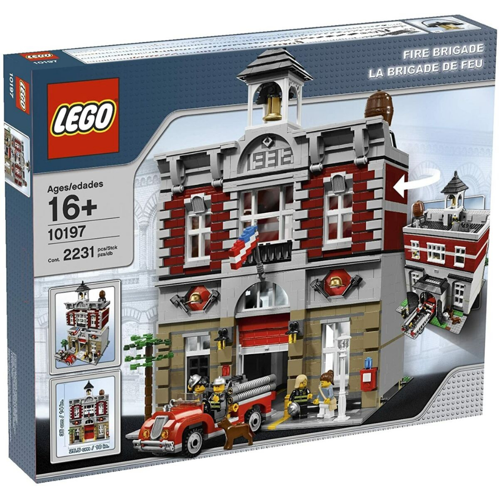 [二手復刻] 樂高 Lego 10197 1930年代懷舊版消防局 消防局 復古 街景 模組 建築 無人偶 含消防車