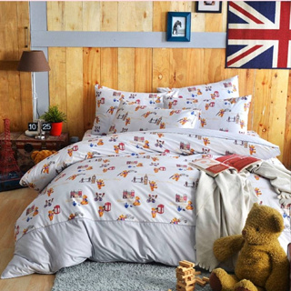 【女兒紅】精典 泰迪熊 精梳棉 兩用被床包組 床包 薄枕頭套 棉被 薄被 薄被套 學生宿舍 客房 房間