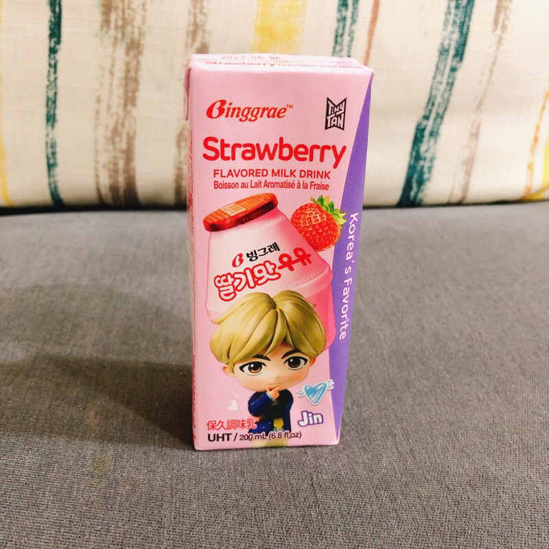 韓國 Binggrae 草莓牛奶．保久調味乳200mL