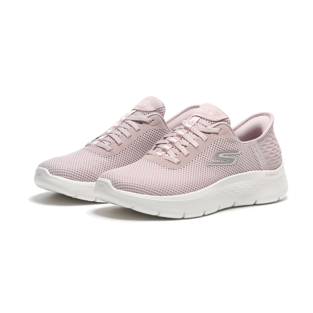 SKECHERS 休閒鞋 GO WALK FLEX 粉色 瞬穿 假鞋帶 女 124975MVE