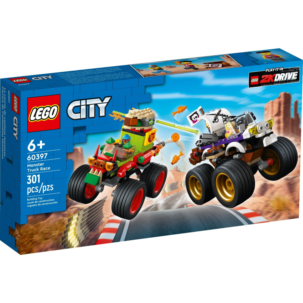 [大王機器人] 樂高 LEGO 60397 怪獸卡車大賽 樂高® 城市系列 零件數：301