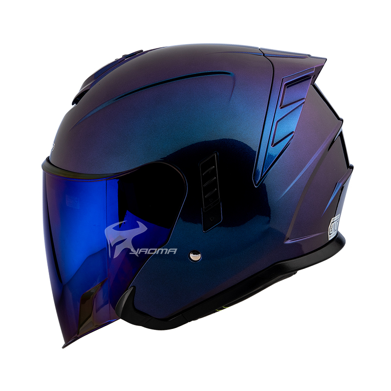 【M2R】✨改版升級✨安全帽 FR-2 紀念版 變色龍 變色藍紫 內鏡 FR2 排齒扣 3/4罩｜耀瑪騎士機車