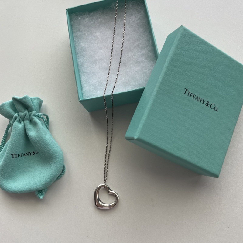 Tiffany&amp;Co. Open heart愛心純銀項鍊11毫米款（二手）