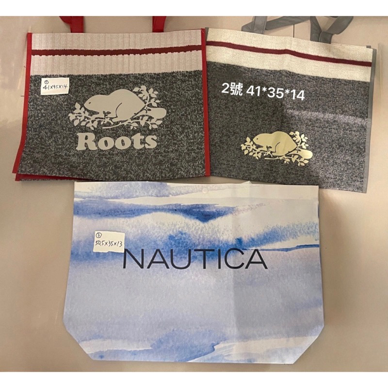 專櫃 Roots NAUTICA 防水購物袋 手提袋 環保袋