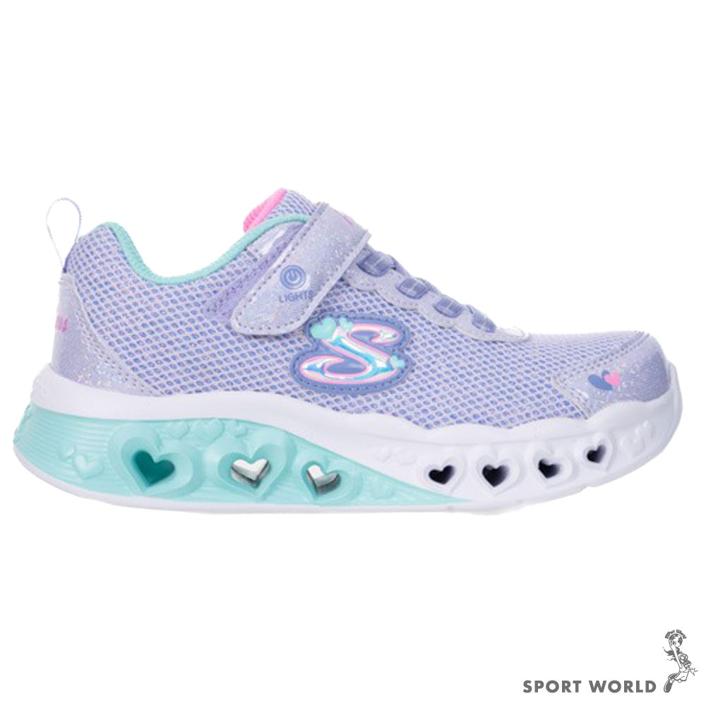 Skechers 童鞋 慢跑鞋 燈鞋 FLUTTER HEART LIGHTS 紫【運動世界】302317LLVMT