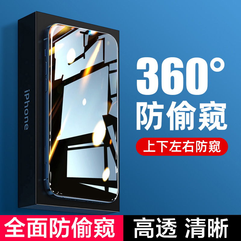 360度防偷窺滿版玻璃貼 防窺保護貼 保護片適用iPhone 15 14 13 12 11 Pro Max XR SX
