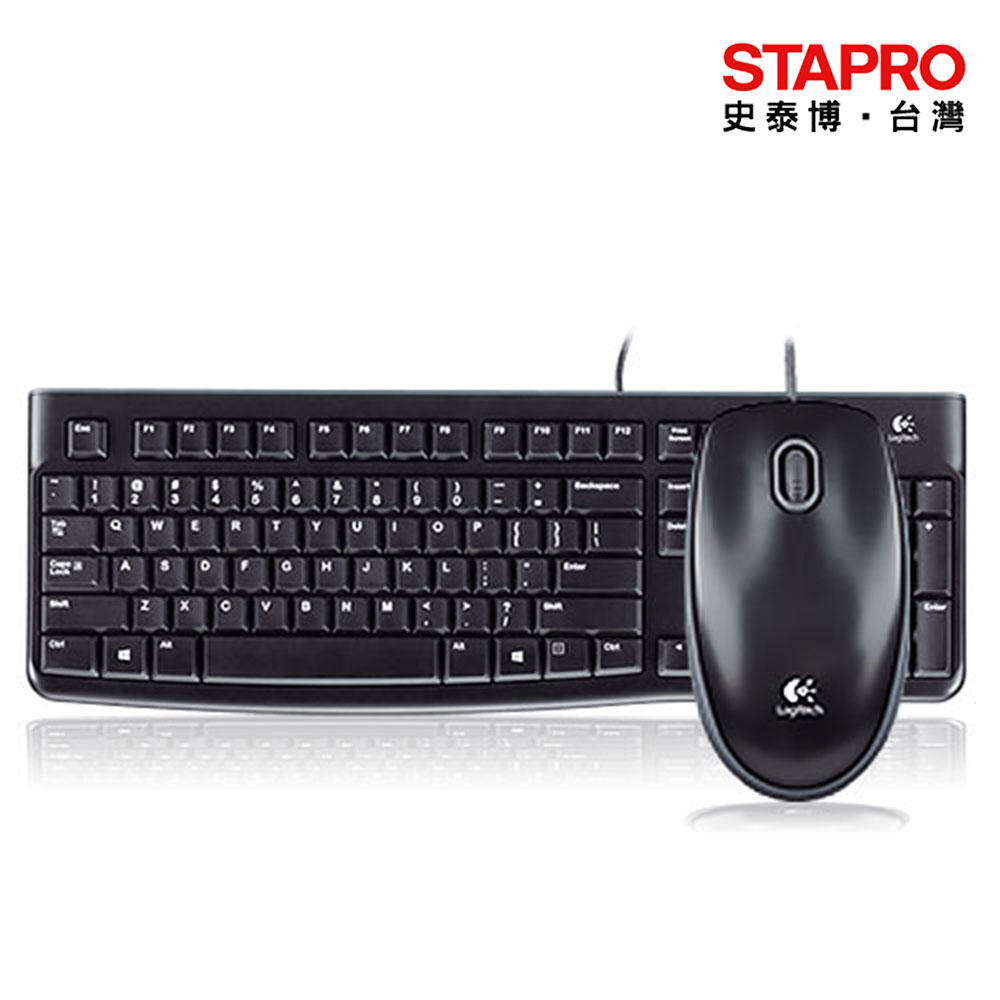 羅技Logitech 有線鍵盤滑鼠組 MK120 黑色 電腦周邊 滑鼠鍵盤 有線滑鼠 靜音滑鼠｜史泰博EZ購