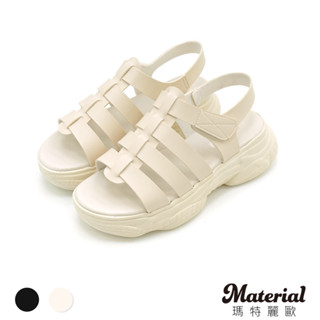 Material瑪特麗歐 【全尺碼23-27】涼鞋 MIT羅馬厚底輕量老爹涼鞋 T5657
