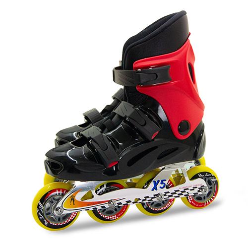 D.L.D 多輪多 鋁合金底座 專業競速直排輪 溜冰鞋 黑紅 X5