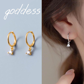 goddess飾品💜925純銀耳環 圓形鋯石耳環 鑲鑽耳環 耳扣 耳釘 抗過敏耳環 耳飾