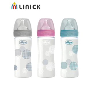 chicco 舒適哺乳防脹氣玻璃奶瓶240ml【莉尼克】