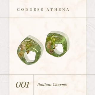 Viatrix_Athena 雅典娜 ─ 祈禱花語夾式耳環（橄欖綠、深邃紫）