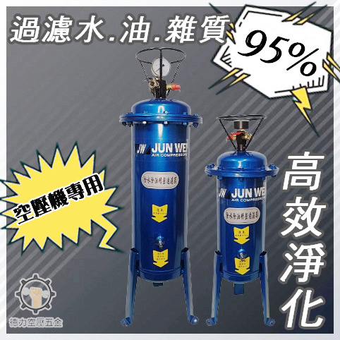 【德力空壓五金】贈風管  JUN WEI 1-2HP空壓機高效能濾水濾油器 濾水器 精密過濾器 過濾效果達95