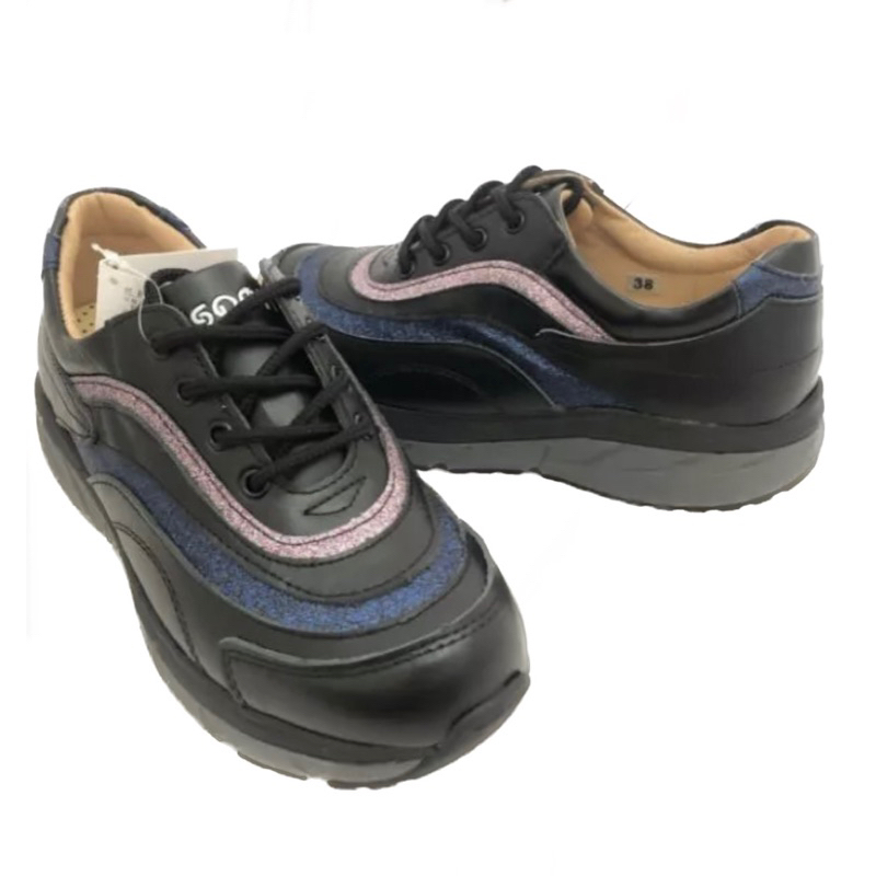 -地之柏 608台灣製造 女 真皮氣墊 美姿健美鞋 黑色 特價1550元 35~40號