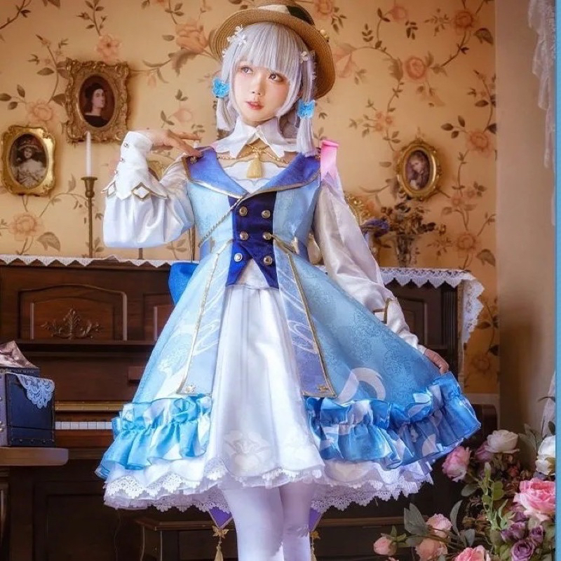 原神cos服神裏綾華皮膚花時來信cos服cosplay花是來信cos服