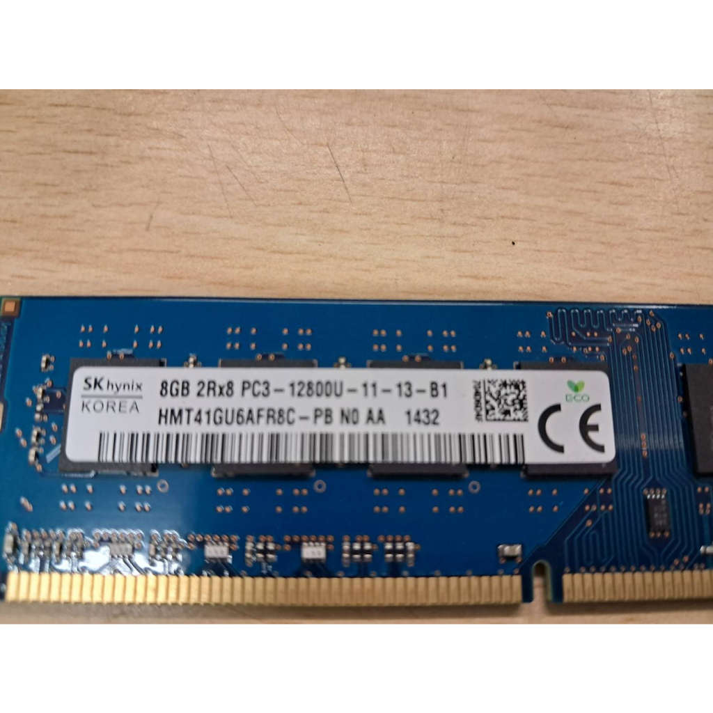 二手 海力士 HYNIX 8GB 2Rx8 PC3-12800U 桌機雙面記憶體