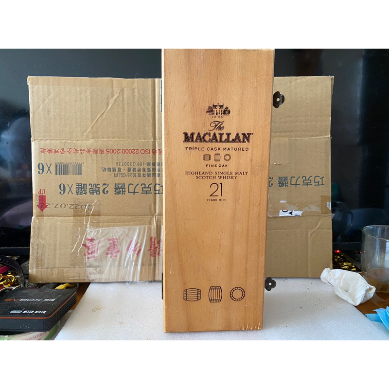 麥卡倫21年威士忌空木盒