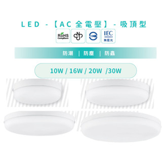 LED 超薄防潮 吸頂燈 10W/16W/20W/30W 厚3.6CM 浴室燈 陽臺燈 走廊燈 臺灣現貨 防水 防塵