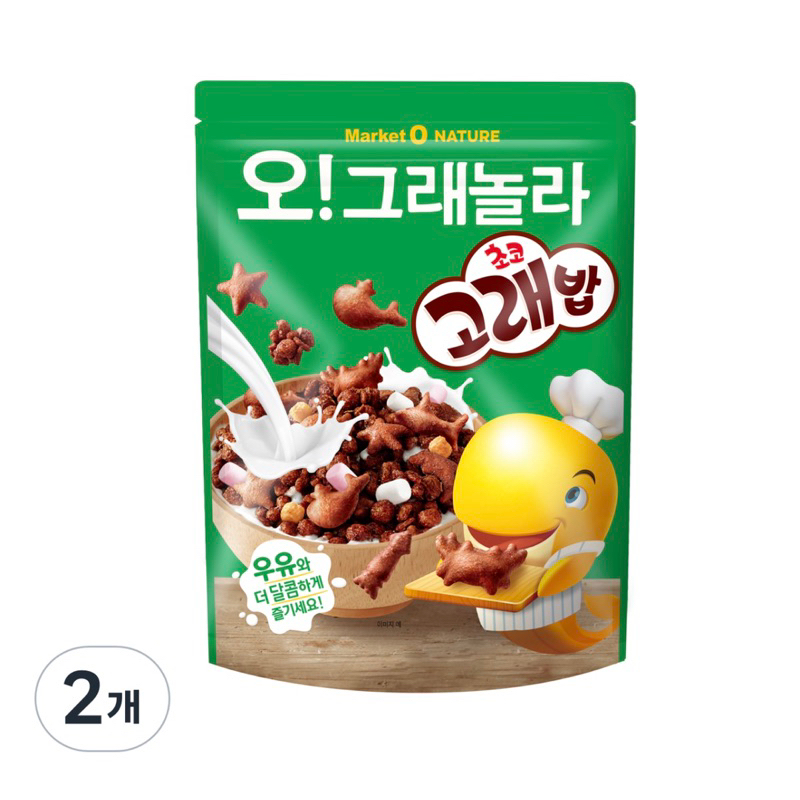 【韓國🇰🇷代購】Market O NATURE 巧克力鯨魚麥片 牛奶麥片 棉花糖