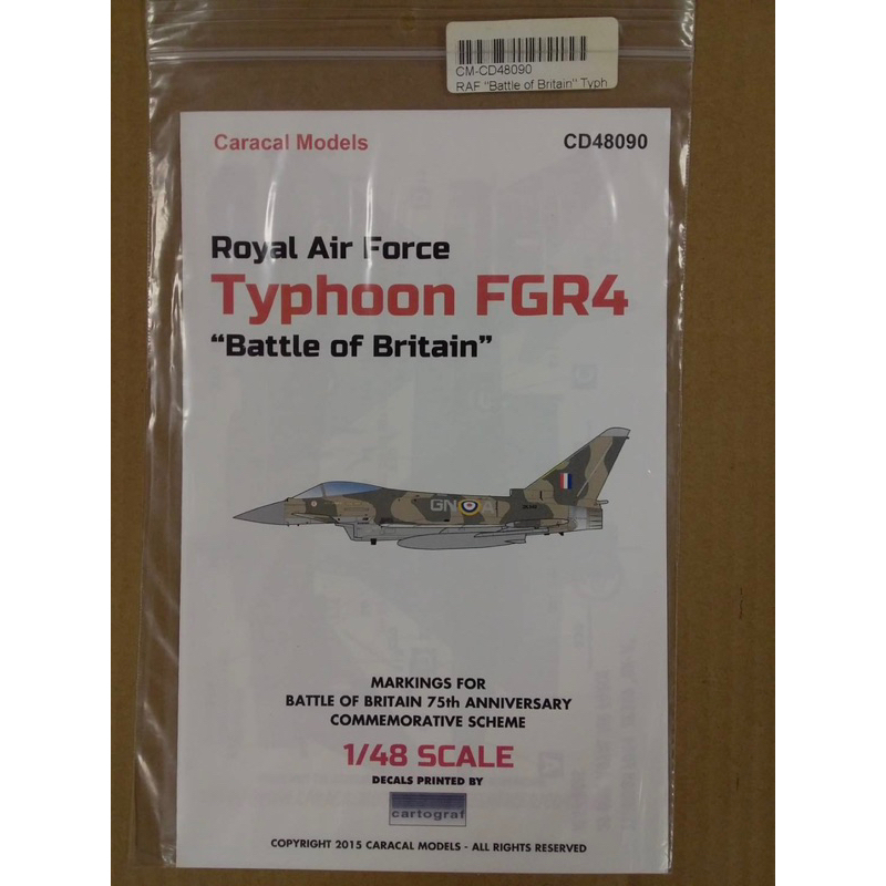 1/48 Typhoon 英國空軍 颱風戰機 紀念彩繪 特別圖裝 貼紙