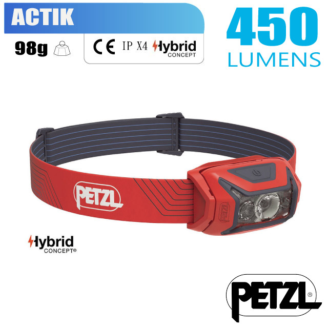 【法國 Petzl】送》超輕量標準頭燈 ACTIK/LED頭燈 電子燈/緊急照明 登山 露營_紅_E063AA03