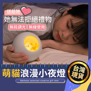 【被說愛】小萌貓創意USB小夜燈 臺灣現貨 檯燈 LED USB充電 柔光燈 小夜燈 USB燈 露營燈 餵奶燈 交換禮物
