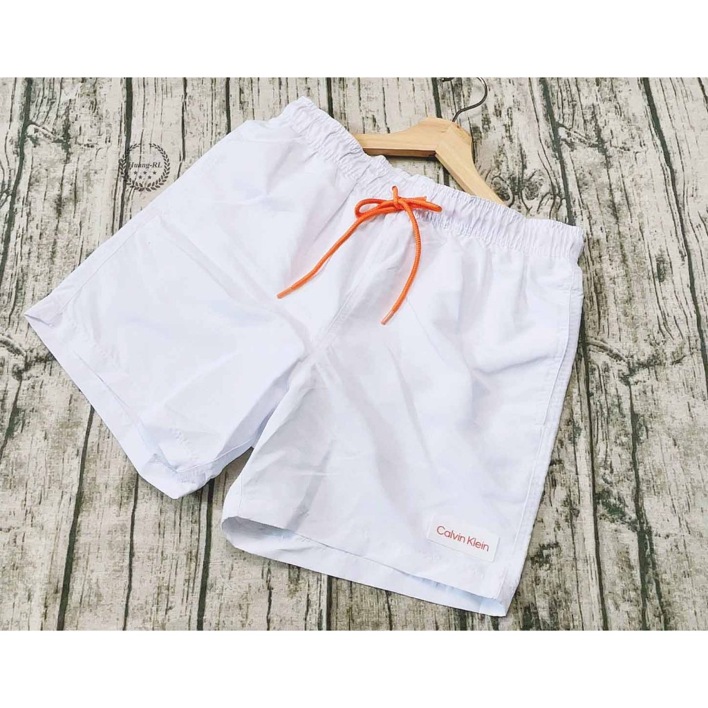 【Huang-RL】💯開立發票💯 Calvin Klein Logo 7"  CK 白色 成人版 短褲 海灘褲 84