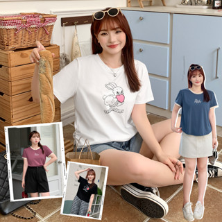 CCGIRL中大尺碼 冰瓷棉圓領撞色/側邊抓皺短版T恤-共2款4色-適L～5L《31825+31826》大尺碼女裝上衣