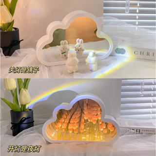 鬱金香花海 鬱金香小夜燈 diy 謝師禮物 生日禮物 情侶禮物 畢業禮物 鬱金香 花束雲朵鏡子 氛圍感 女生 七夕禮物