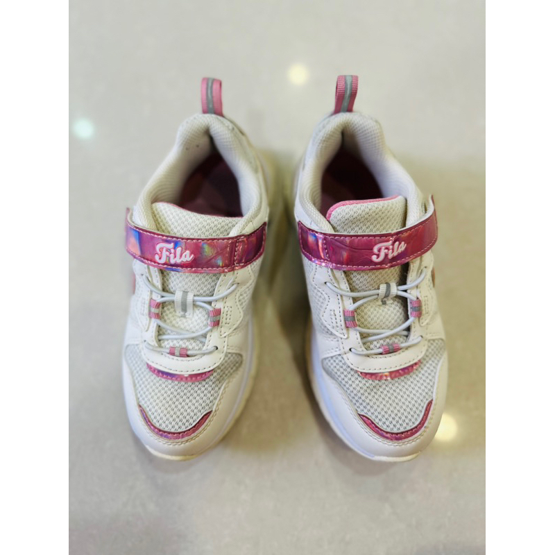 FILA 白色 粉紅色 女童運動鞋 20cm