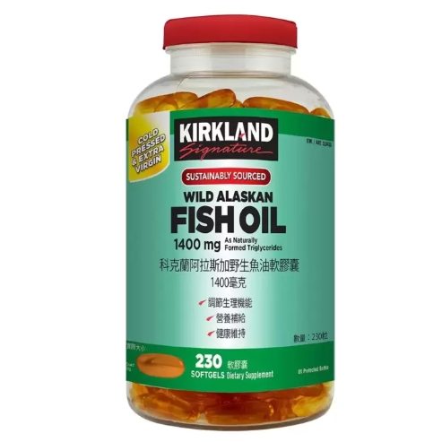 Kirkland 阿拉斯加野生魚油軟膠囊 1400毫一瓶230粒   1119元--可超商取貨付款