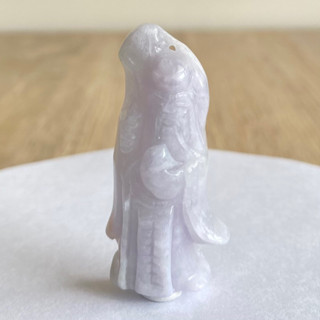 【採霏】天然緬甸玉A貨 翡翠 冰糯種紫色福祿壽翁玉墜（附贈：綁繩項鍊）