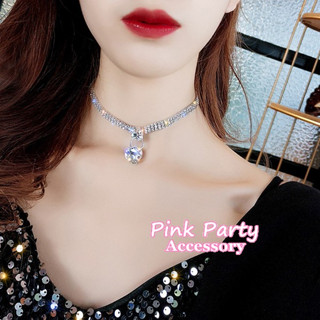 【項鍊】精緻時尚 閃亮鋯石水鑽項鍊 鎖骨鍊 頸鍊 短項鍊 PinkParty❤韓系飾品 新娘秘書 新娘飾品 夜店