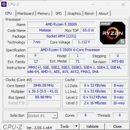 AMD Ryzen 5 3500X(原廠盒裝含風扇)