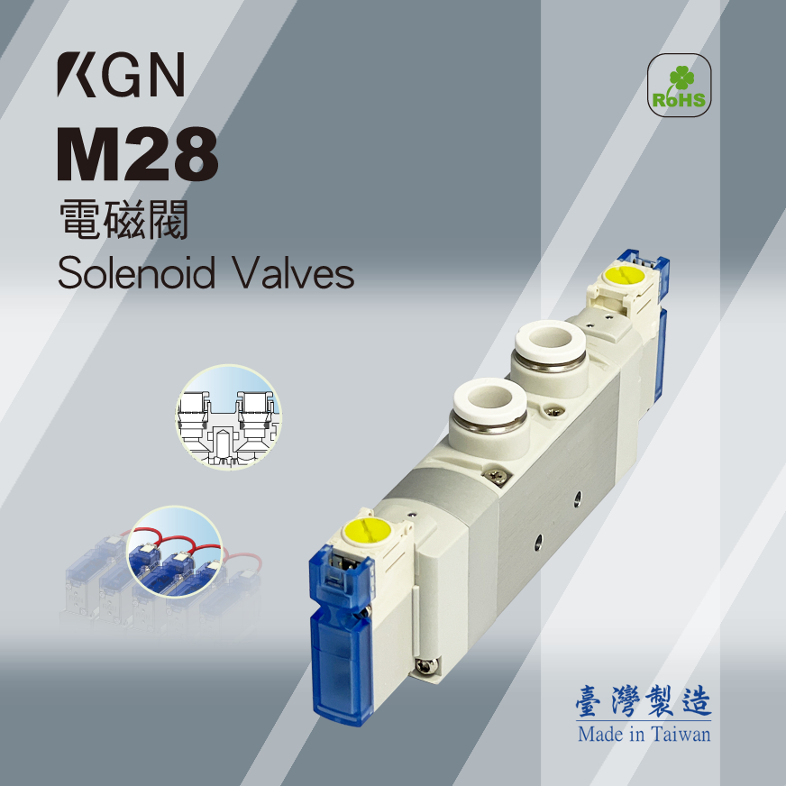KGN飛泰 電磁閥 M28系列 五孔二位單雙線圈M28-52C1  M28-52C2 五孔三位M28-53中閉 中排 中