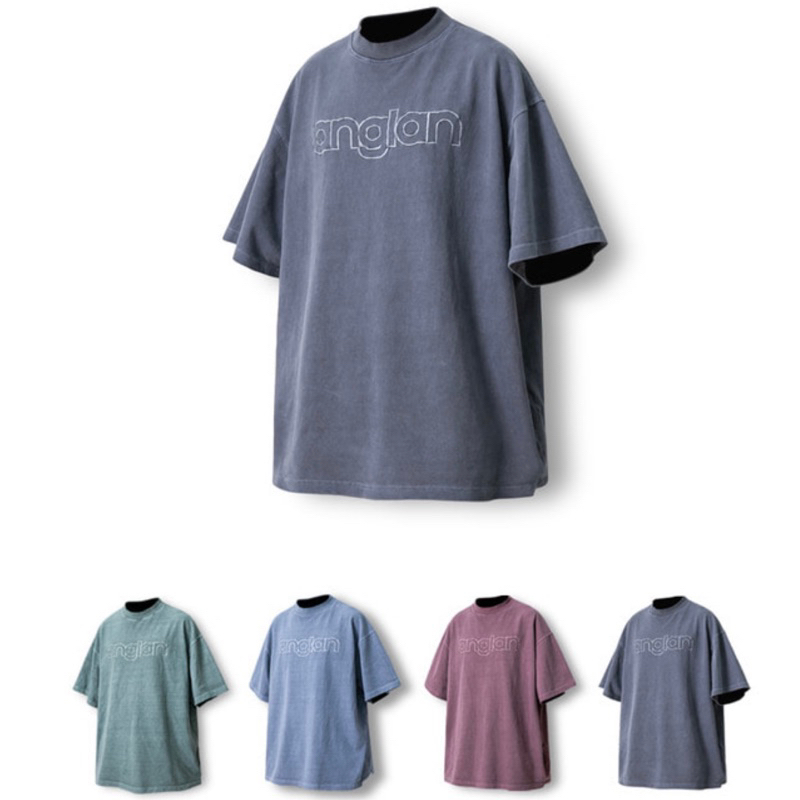 ｜暫售｜Anglan Pigment Needle Logo Half Tee 水洗 藍 酒紅 短袖 nautica