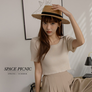 Space Picnic｜坑條短版上衣-3色【C23031000】