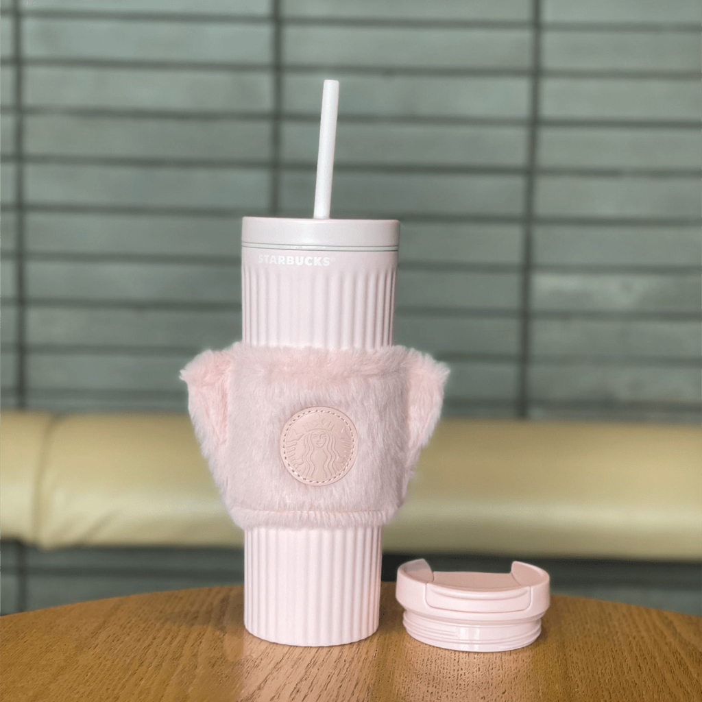 Starbucks官方正品！星巴克杯子2023櫻花季粉色粉色條紋款不銹鋼杯附杯套473ml咖啡杯果汁珍奶茶奶昔茶水杯