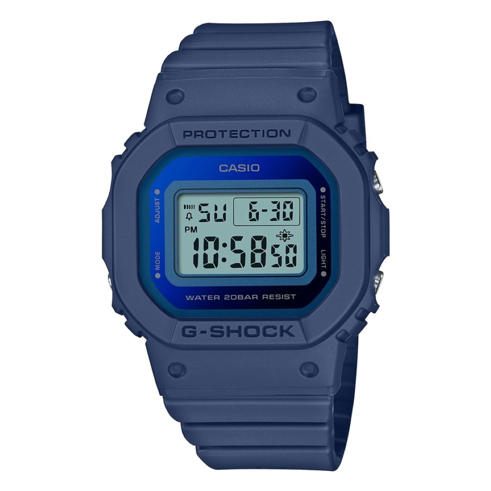 CASIO 卡西歐 G-SHOCK 纖薄精巧 個性簡約 金屬質感 率性藍 經典方型 GMD-S5600-2_40.5mm