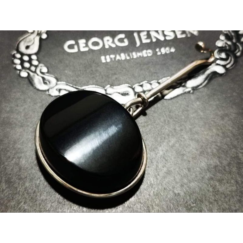 GEORG JENSEN TORUN 朵蘭DEW DROP 純銀黑曜岩墬 311C