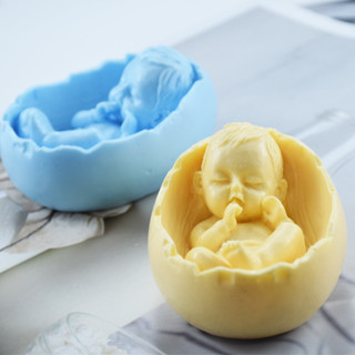 【美倫美】矽膠模 母親節模具 蛋殼嬰兒 巧克力模具 可愛嬰兒手工皂矽膠模 香磚模