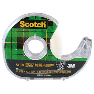 【愛迪生文具】3M Scotch 810D隱形膠帶附膠台 12mm*32.9mm
