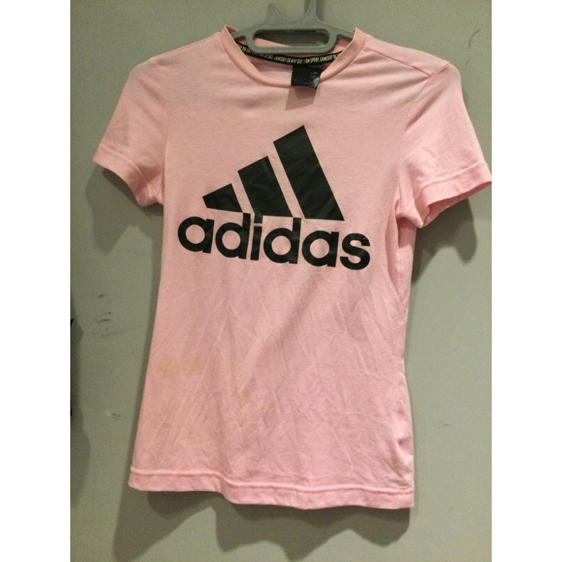 [蝦拼衣櫥]二手adidas粉色上衣t恤