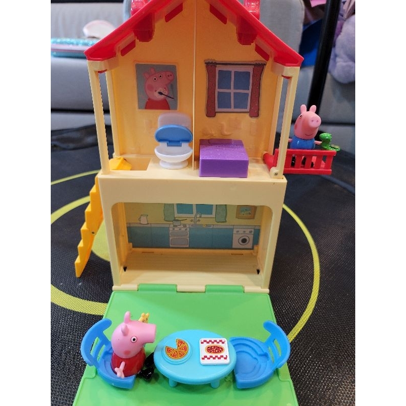 Peppa Pig Pop n' Play House Playset佩佩豬 手提房子 粉紅豬小妹房子組 二手配件齊全