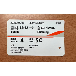 高鐵票🚅2023年 四月2023/04/05 三月🌐板橋 臺北 臺中 左營 臺南 嘉義 新竹 桃園 苗栗 雲林 高鐵票根
