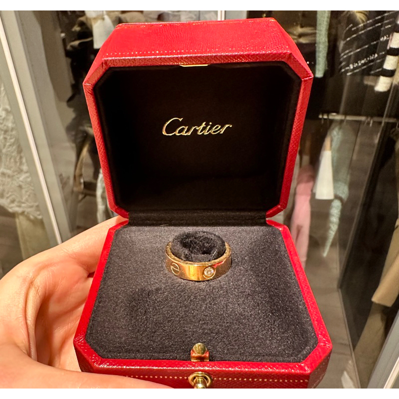 Cartier Love戒指-玫瑰金三鑽56號