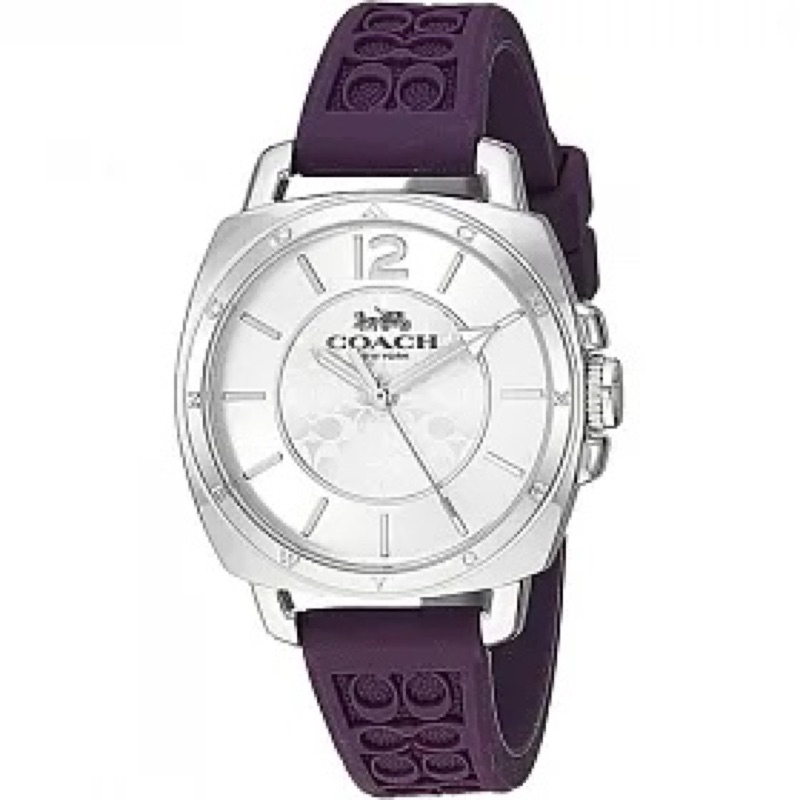 COACH 時尚矽膠腕錶 34mm 女錶 手錶 腕錶 14503144 紫色矽膠錶帶