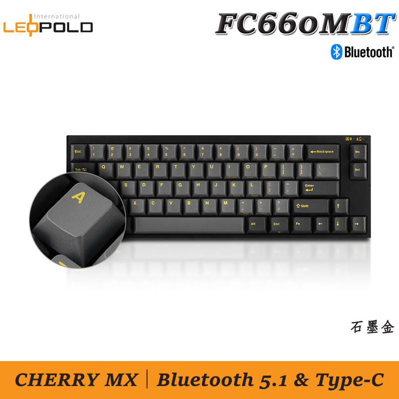 LeoPold FC660MBT PD 藍牙雙模 機械式鍵盤 石墨金 英文版 FC660M 66鍵 Ash Yellow