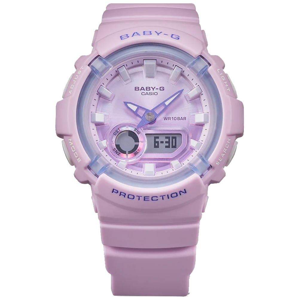 CASIO 卡西歐 BABY-G 魔幻粉紫 夢幻雙顯手錶(BGA-280DR-4A)
