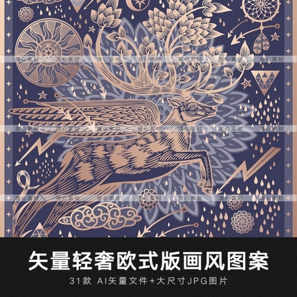 【AI CDR 設計素材】向量AI抽象輕奢華麗民族風地毯方巾抽象花紋圖案紋樣背景圖案素材